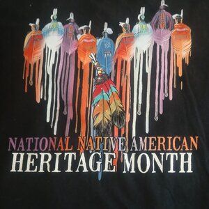 Women’s Native American Heritage Month Graphic Tee -Size L, Cultural Pride Shirt